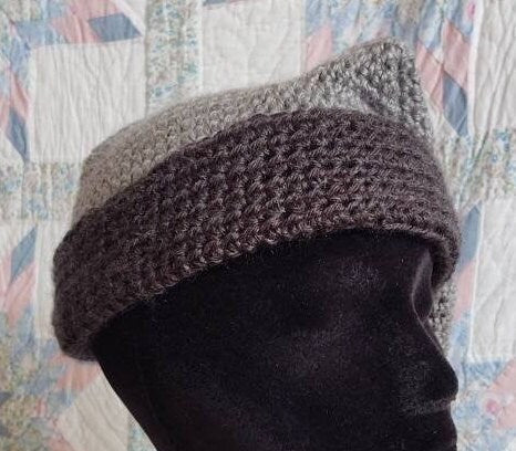 Grey Mens Stocking Cap - Camp Hat, Sleeping Cap, Voyaguer Cap
