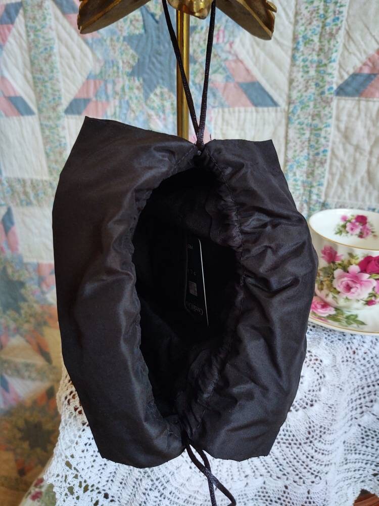 Reticule drawstring bag, 19th Century Victorian purse, Evening, Civil War, Edwardian, Regency, Mourning, 1820's & up, Ladies Ditty Bag