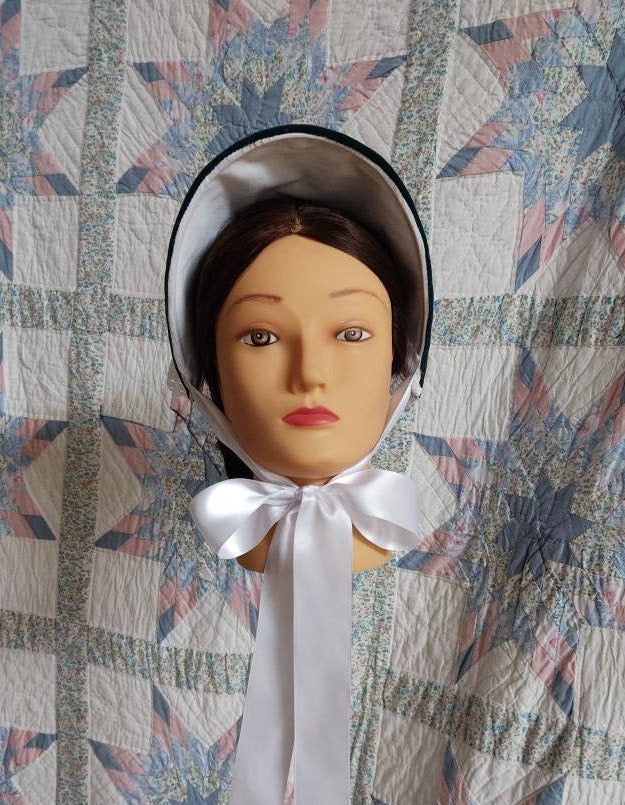 Velvet Fanchon Bonnet, 9 COLORS, Dinner Bonnet - Empire Bonnet - Civil War - 19th century Victorian