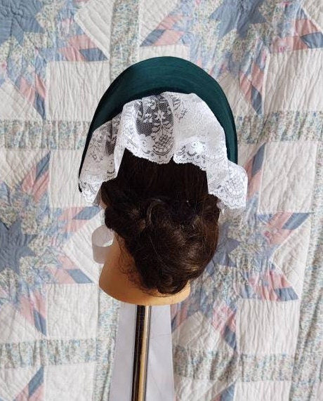 Velvet Fanchon Bonnet, 9 COLORS, Dinner Bonnet - Empire Bonnet - Civil War - 19th century Victorian