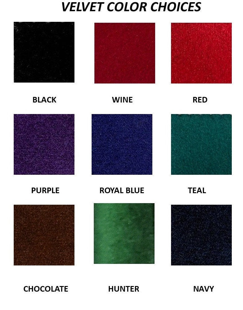 Plain Velvet Medici Belt- Pointed OR Curved - 9 COLORS!!!!