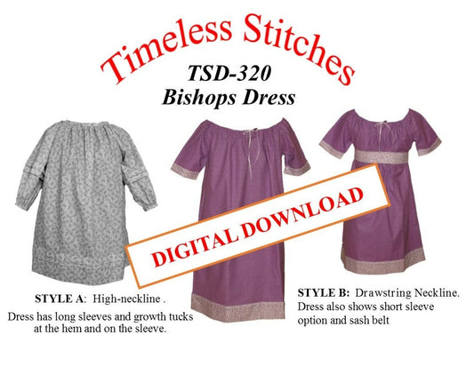 TSD-320 Bishops Dress, Infant - Toddler Dress DIGITAL DOWNLOAD