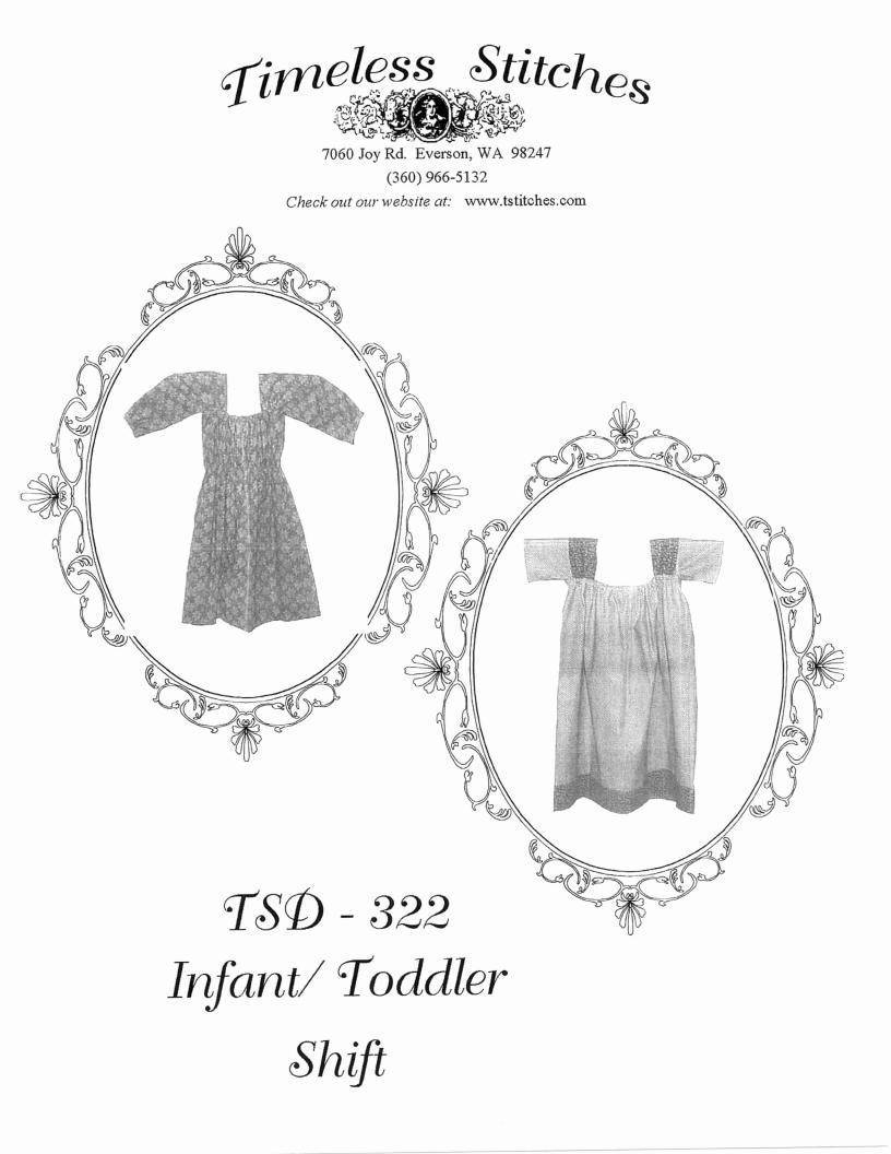 Infant/ Toddler Shift/ Timeless Stitches Sewing Pattern TSD-322 Infant/ Toddler Shift