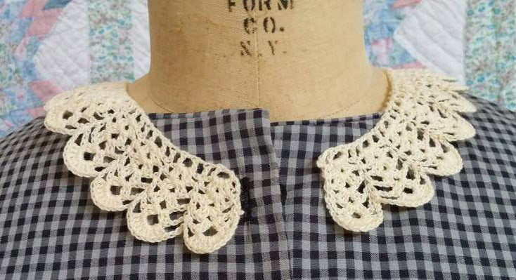 Handmade Crocheted Cream Cotton Collar