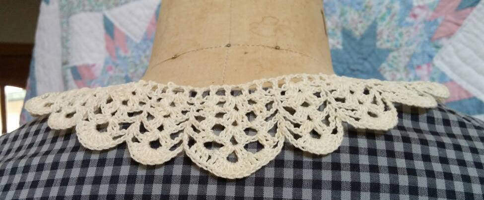 Handmade Crocheted Cream Cotton Collar