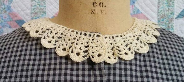 Handmade Crocheted Cream Cotton Collar