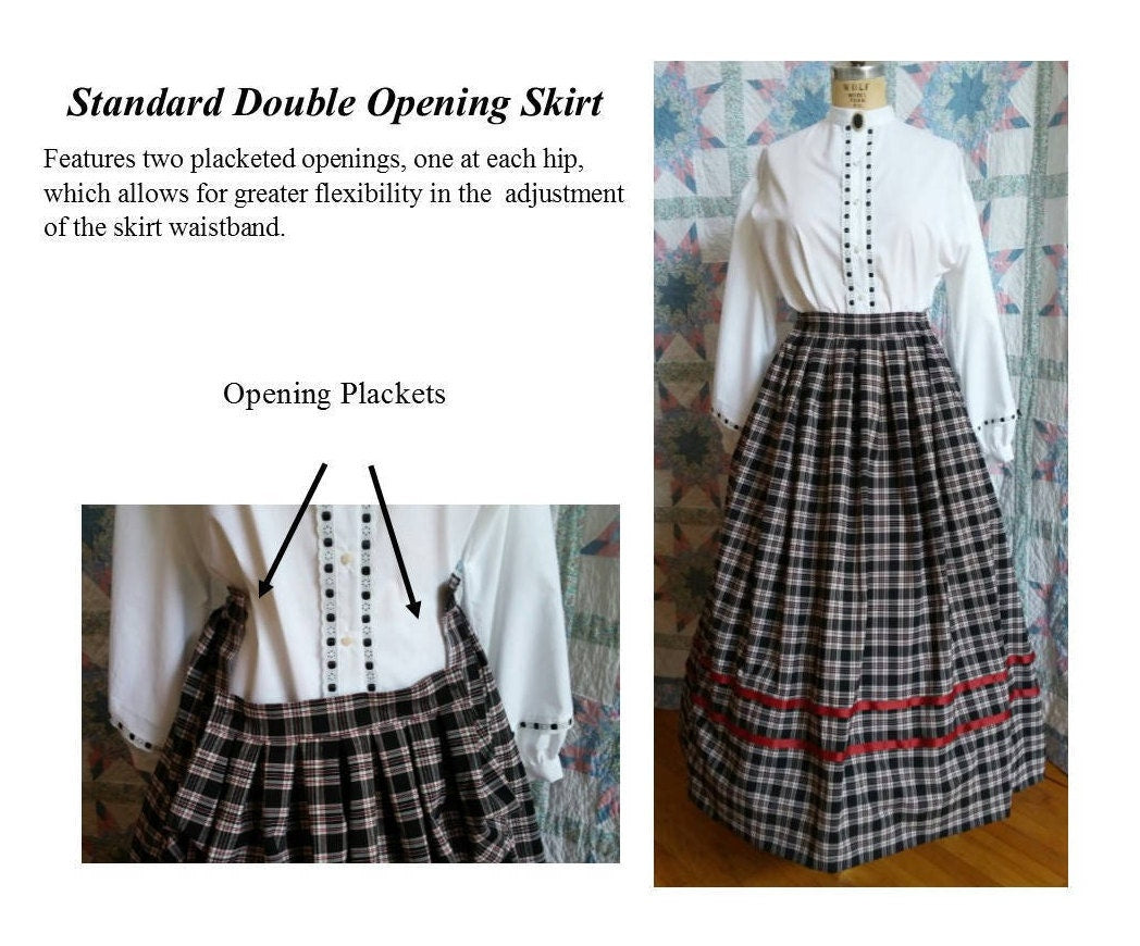 Standard Double Opening Skirt / 19th Century Basic Skirt Pattern/ Timeless Stitches Sewing Pattern TSS-201