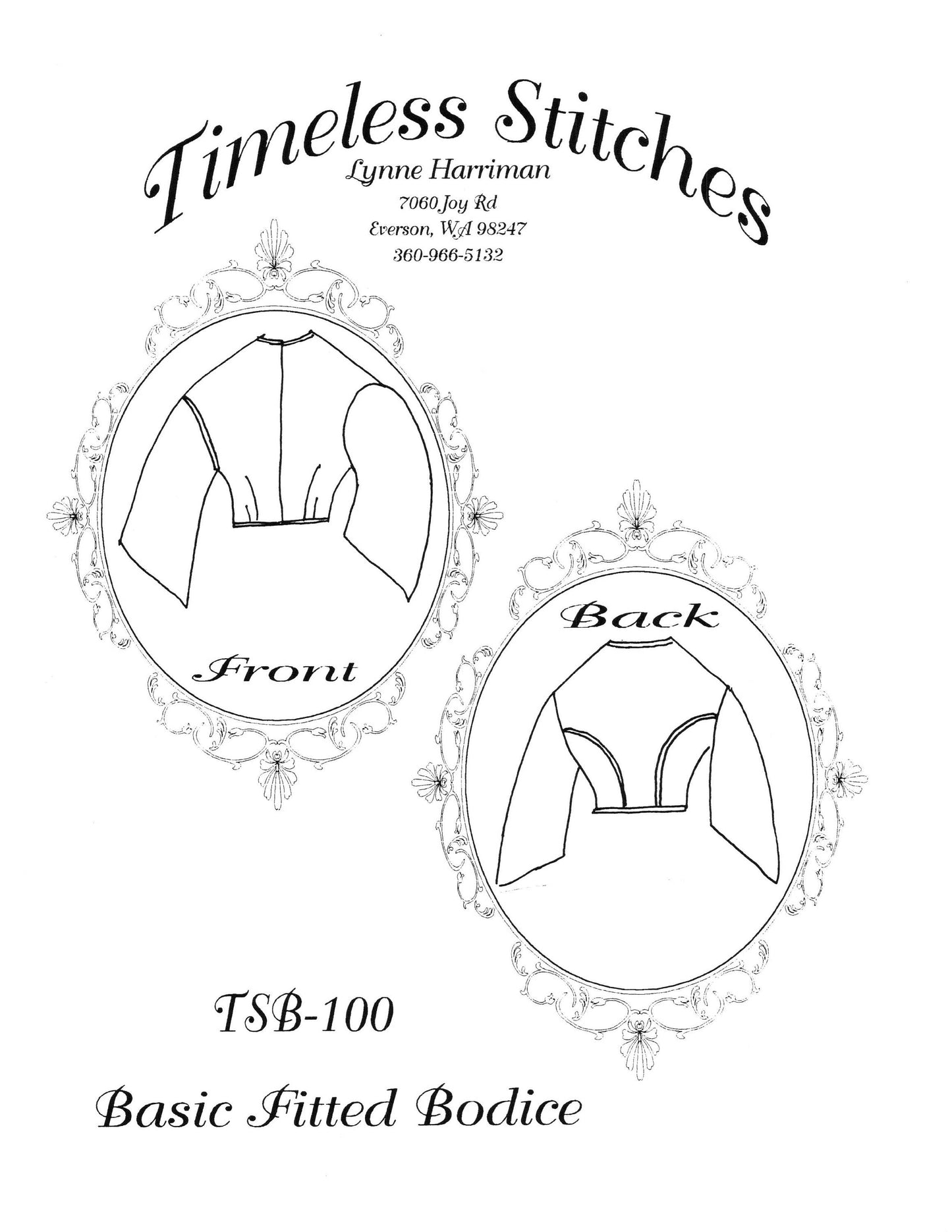 Basic Fitted Bodice / 19th Century/ Civil War Era Bodice Pattern/ Timeless Stitches Sewing Pattern TSB-100