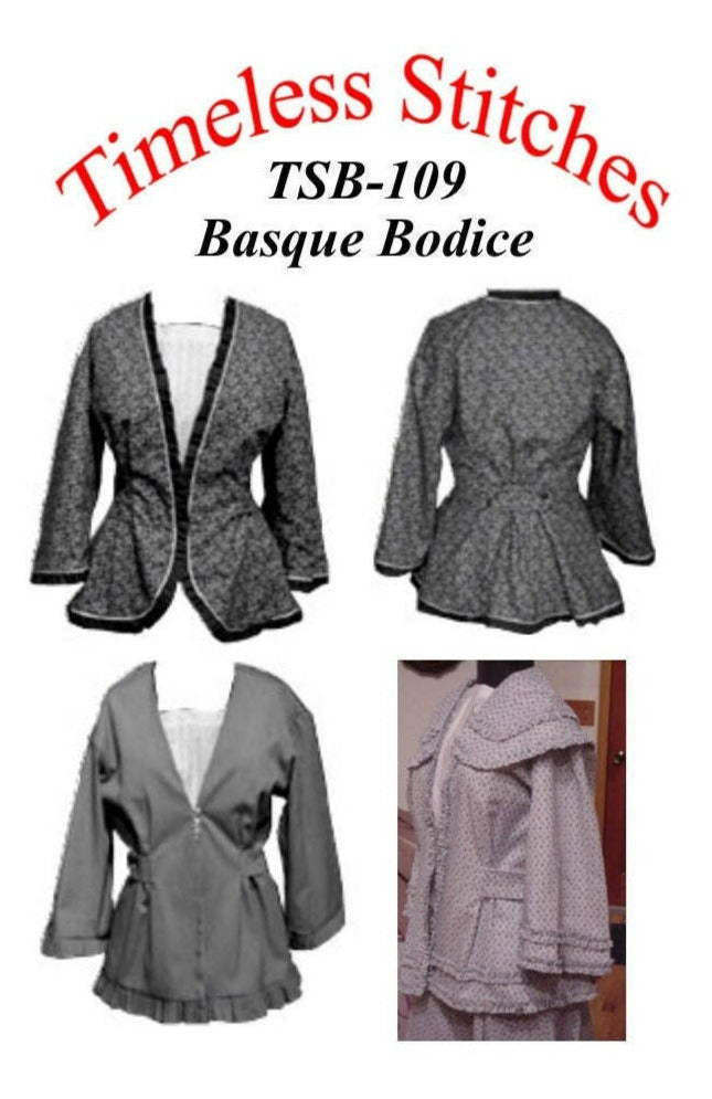 Basque Classic Patterns TSB-109 Basque Bodice Sewing Pattern, Mid- 19th Century, Civil War Era ...