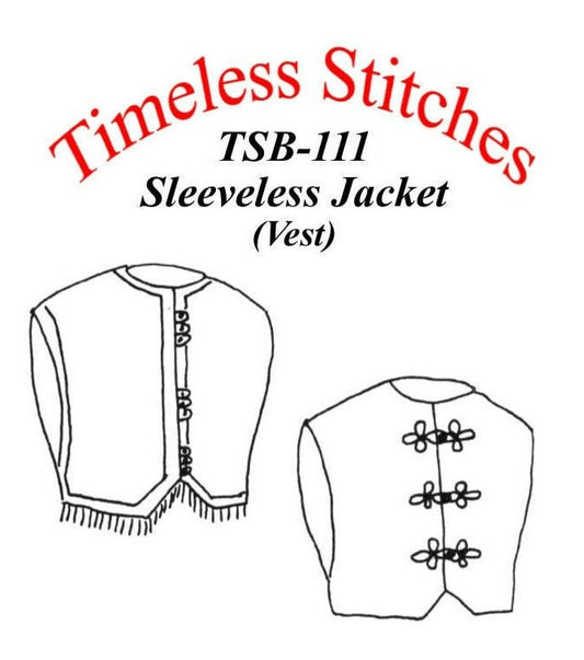 Sleeveless Jacket - Vest /Mid- 19th Century/ Civil War Era Bodice Pattern/ Timeless Stitches Sewing Pattern TSB-111