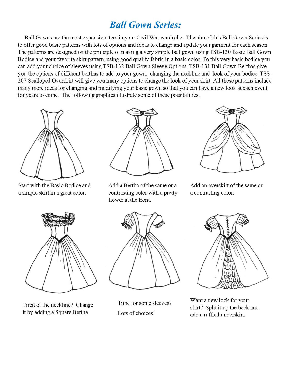 Basic Gown Form TSB-130 Basic Ball Gown Bodice Sewing Pattern, Mid- 19th Century, Civi ...