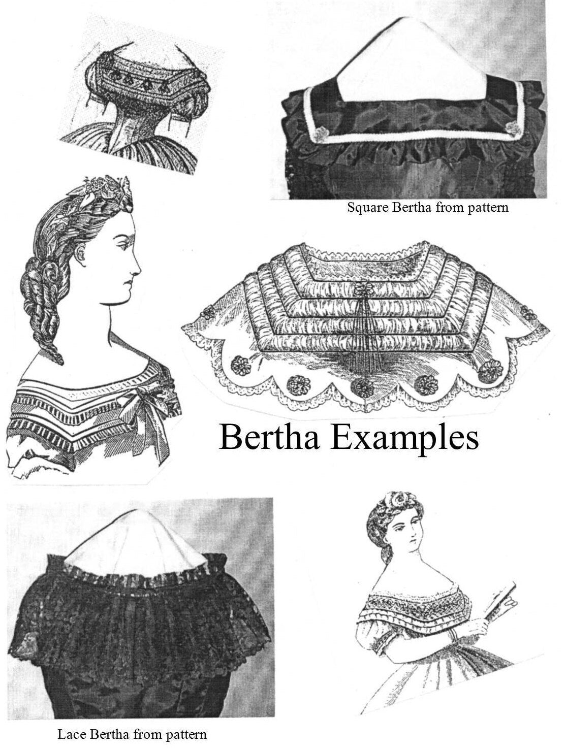 Ball Gown Bertha /Mid- 19th Century/ Civil War Era Ball gown Pattern/ Timeless Stitches Sewing Pattern TSB-131