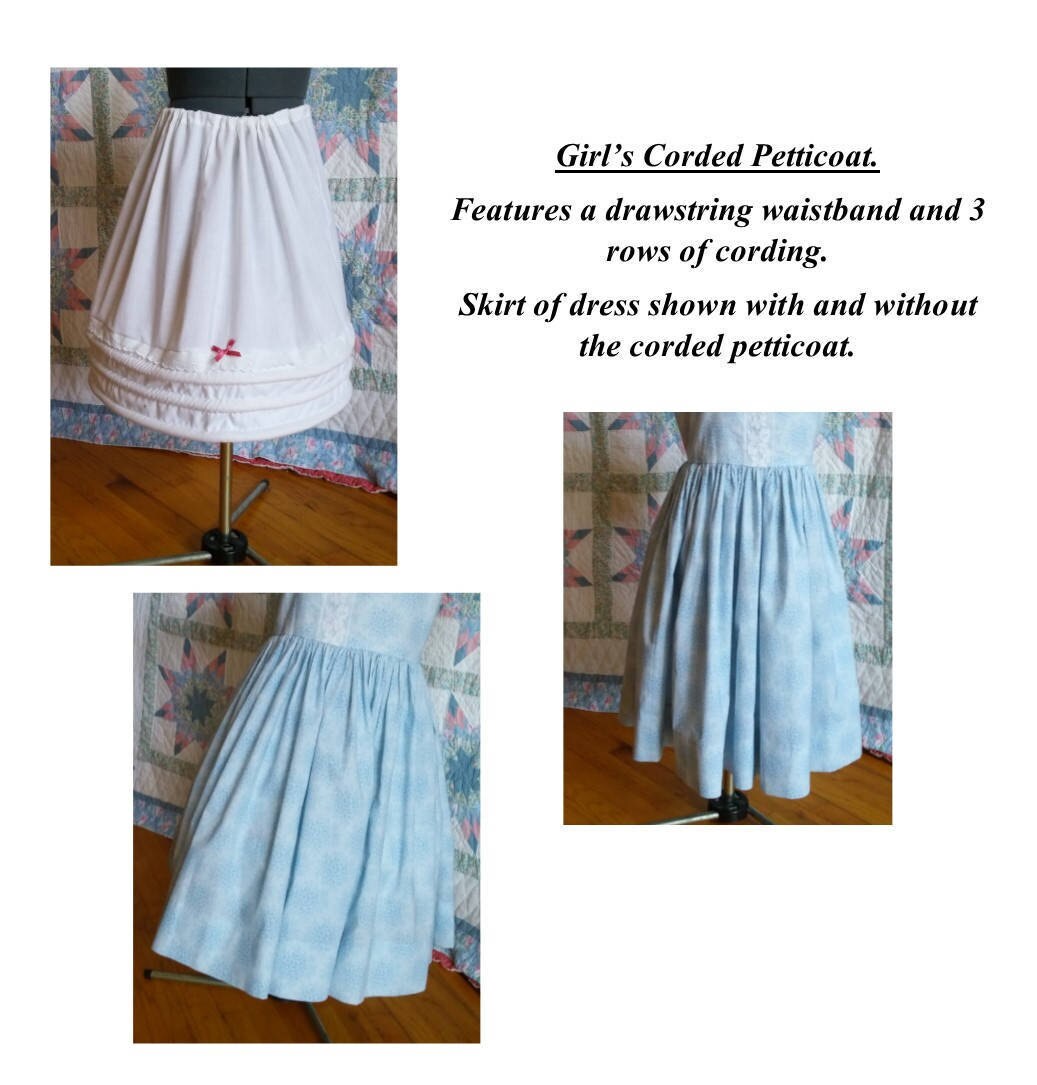 Corded Petticoat Pattern for Girls, Teens and Adults/ 19th Century Sewing Pattern/ Timeless Stitches Pattern TSU-112 DIGITAL DOWNLOAD