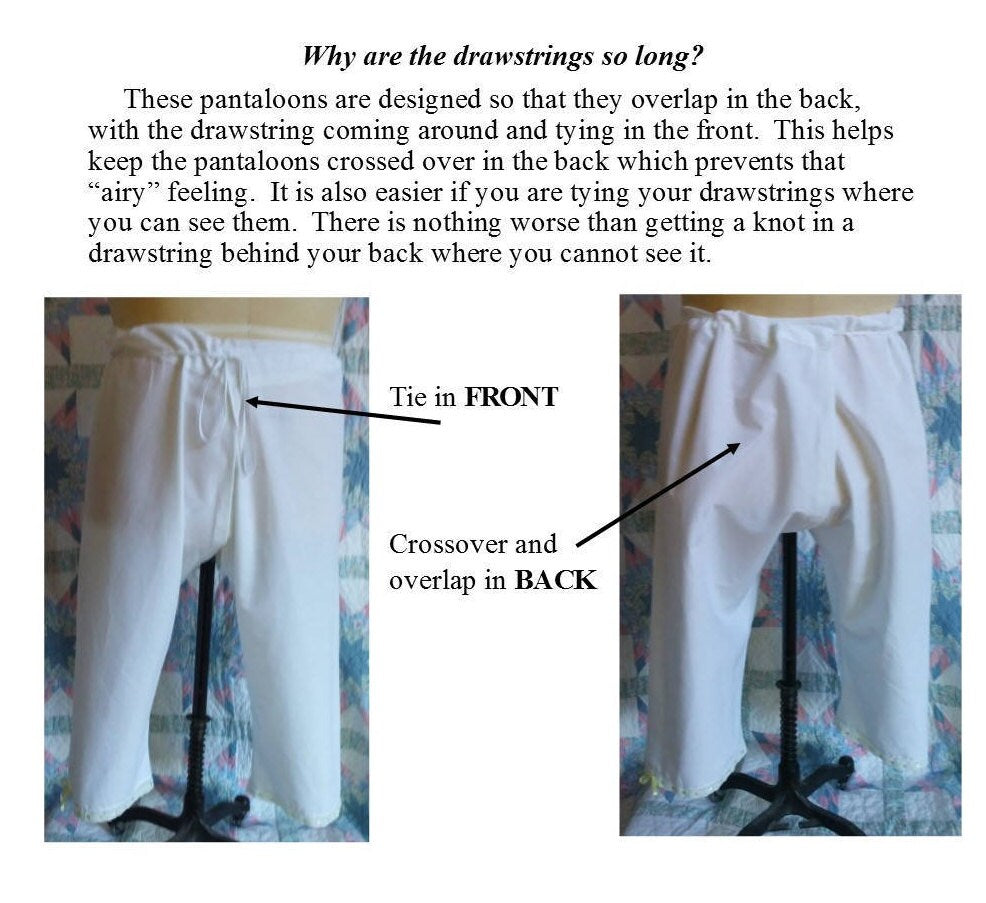 Split Crotch Drawers / Pantaloons - Historical - Regular Sizes