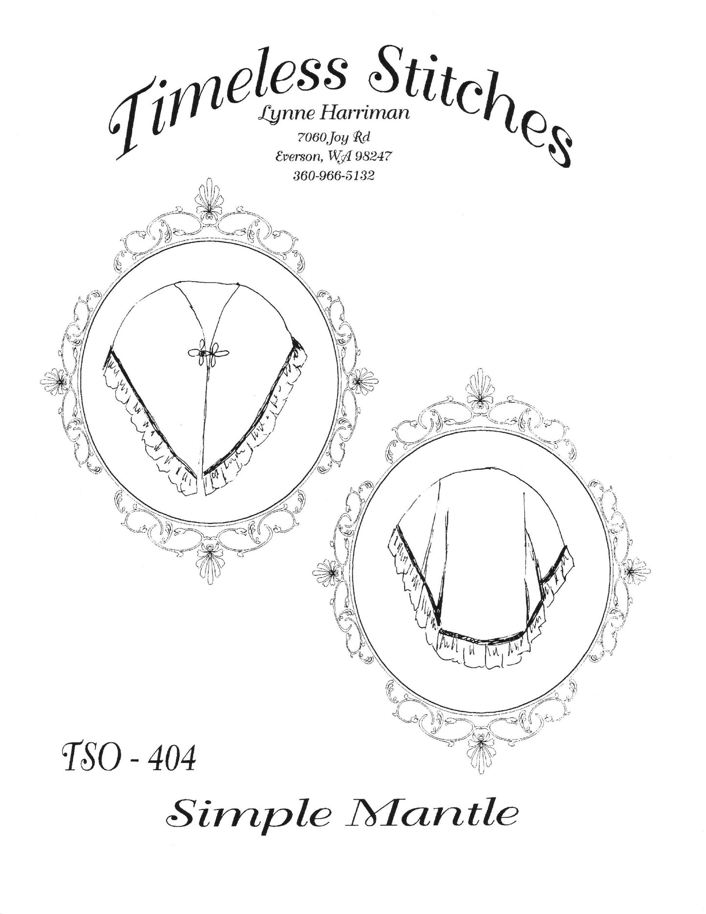 Simple Mantle/19th Century Mantle Cape Capelet Pattern/ Timeless Stitches Sewing Pattern TSO- 404 Simple Mantle