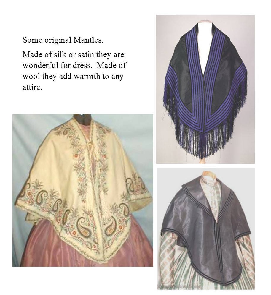 Simple Mantle/19th Century Mantle Cape Capelet Pattern/ Timeless Stitches Sewing Pattern TSO- 404 Simple Mantle