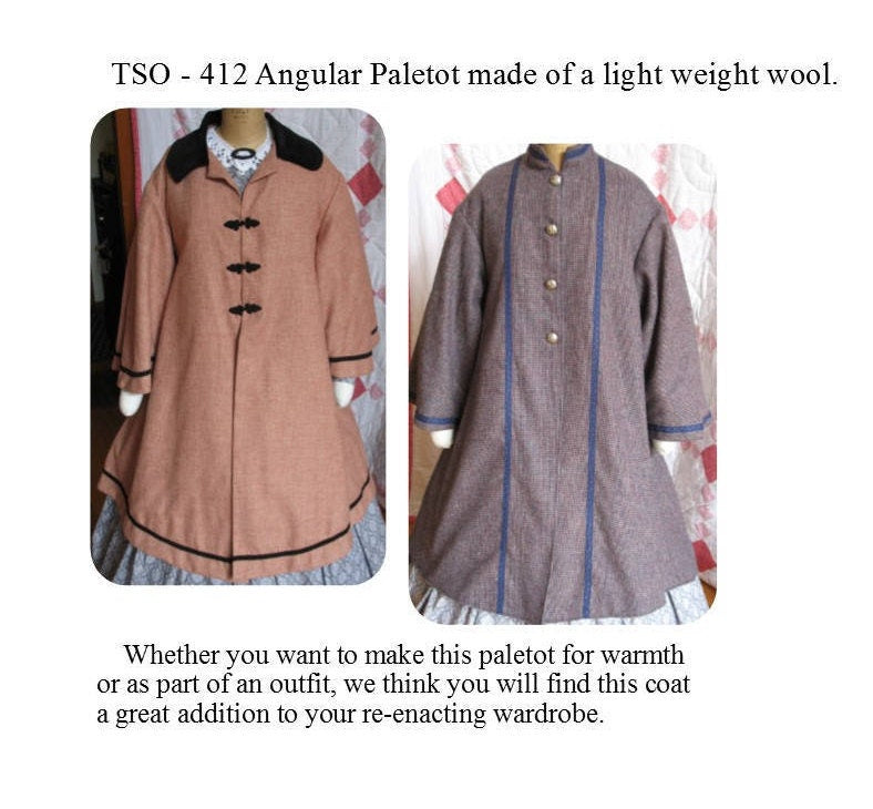 Angular Paletot/19th Century Coat Pattern/ Timeless Stitches Sewing Pattern TSO- 412 Angular Paletot