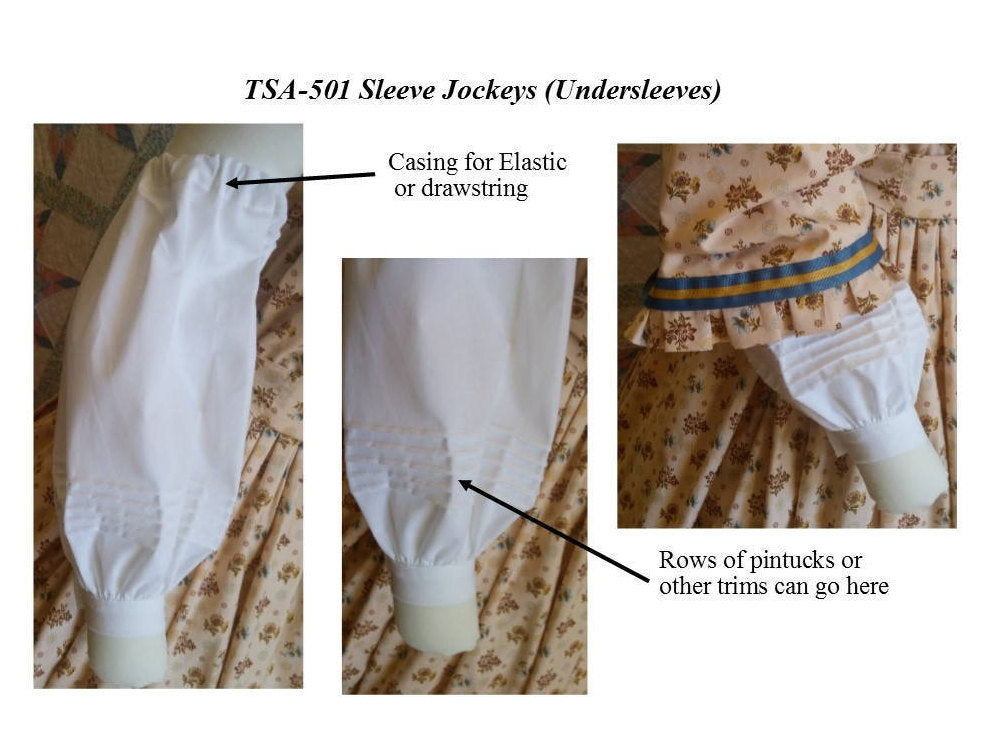 Sleeve Jockeys and Cuffs /19th Century Pattern/ Timeless Stitches Sewing Pattern TSA- 501 Sleeve Jockeys and Cuffs - Undersleeves