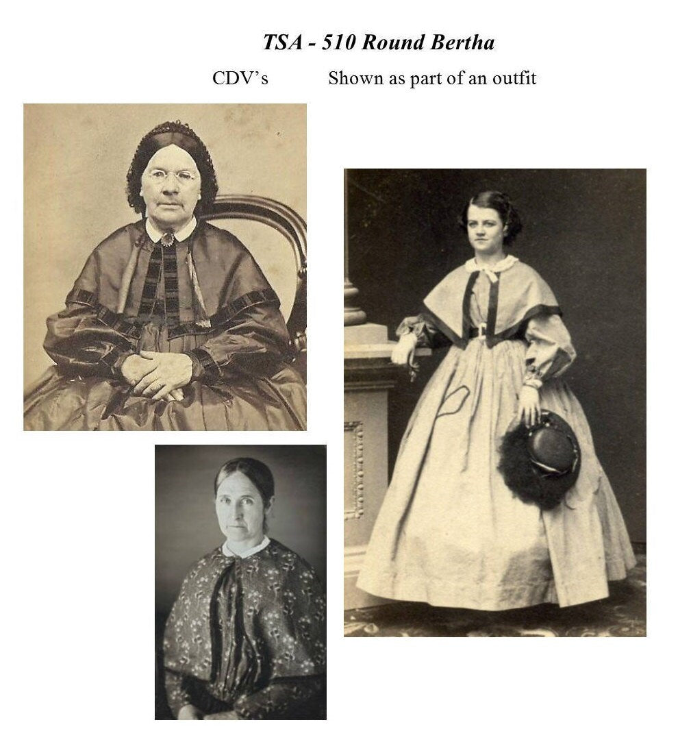 Round Bertha / 19th Century Pattern/ Timeless Stitches Sewing Pattern TSA- 510 Round Bertha