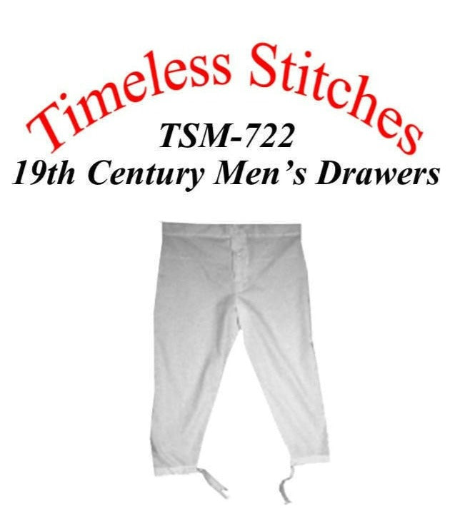 Men's drawers/ 19th Century men's Drawers Pattern Timeless Stitches Sewing Pattern TSM-722 19th Century Men's Drawers