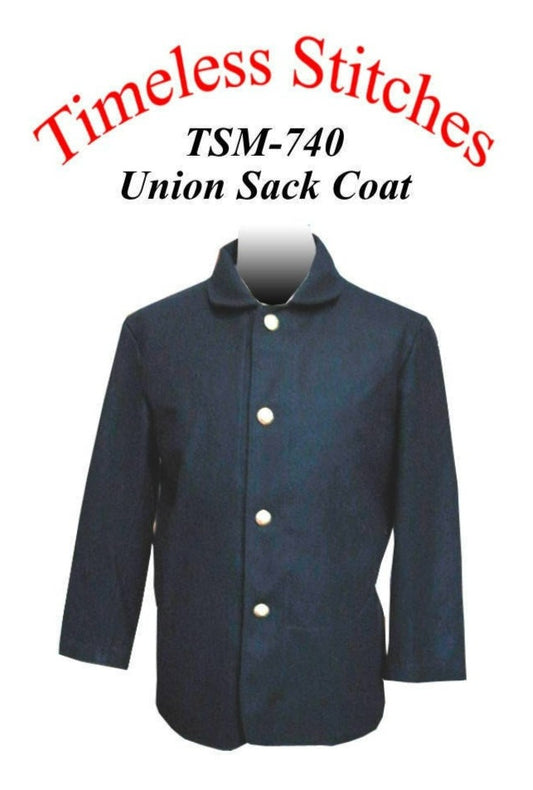 Union Sack Coat/ Civil War Era Military Sack Coat Pattern/ Timeless Stitches Sewing Pattern TSM-740 Union Sack Coat Pattern