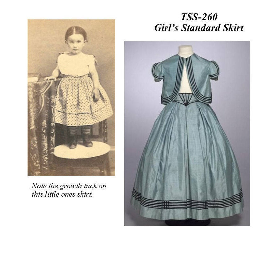 Girl's Standard Skirt / 19th Century Basic Girl's Skirt Pattern/ Timeless Stitches Sewing Pattern TSS-260 Girl's Skirt Pattern