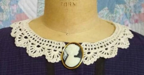 Cream Cotton Collar - Crocheted Handmade