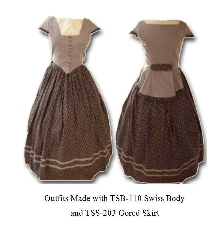 Swiss Body /Mid- 19th Century/ Civil War Era Bodice Pattern/ Timeless Stitches Sewing Pattern TSB-110