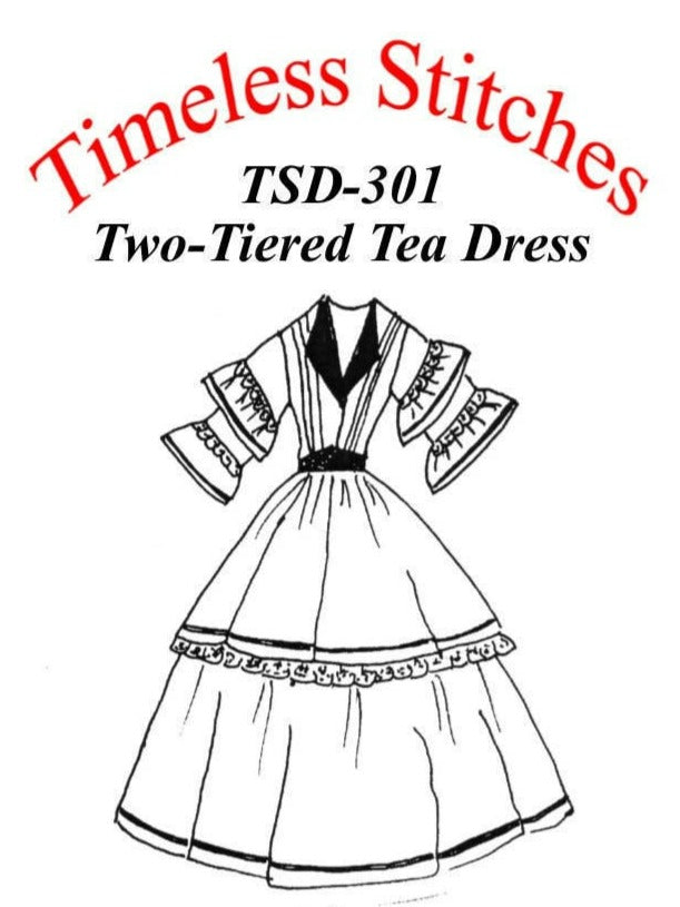 Two-Tiered Tea Dress /Mid- 19th Century/ Civil War Era Dress Pattern/ Timeless Stitches Sewing Pattern TSD-301