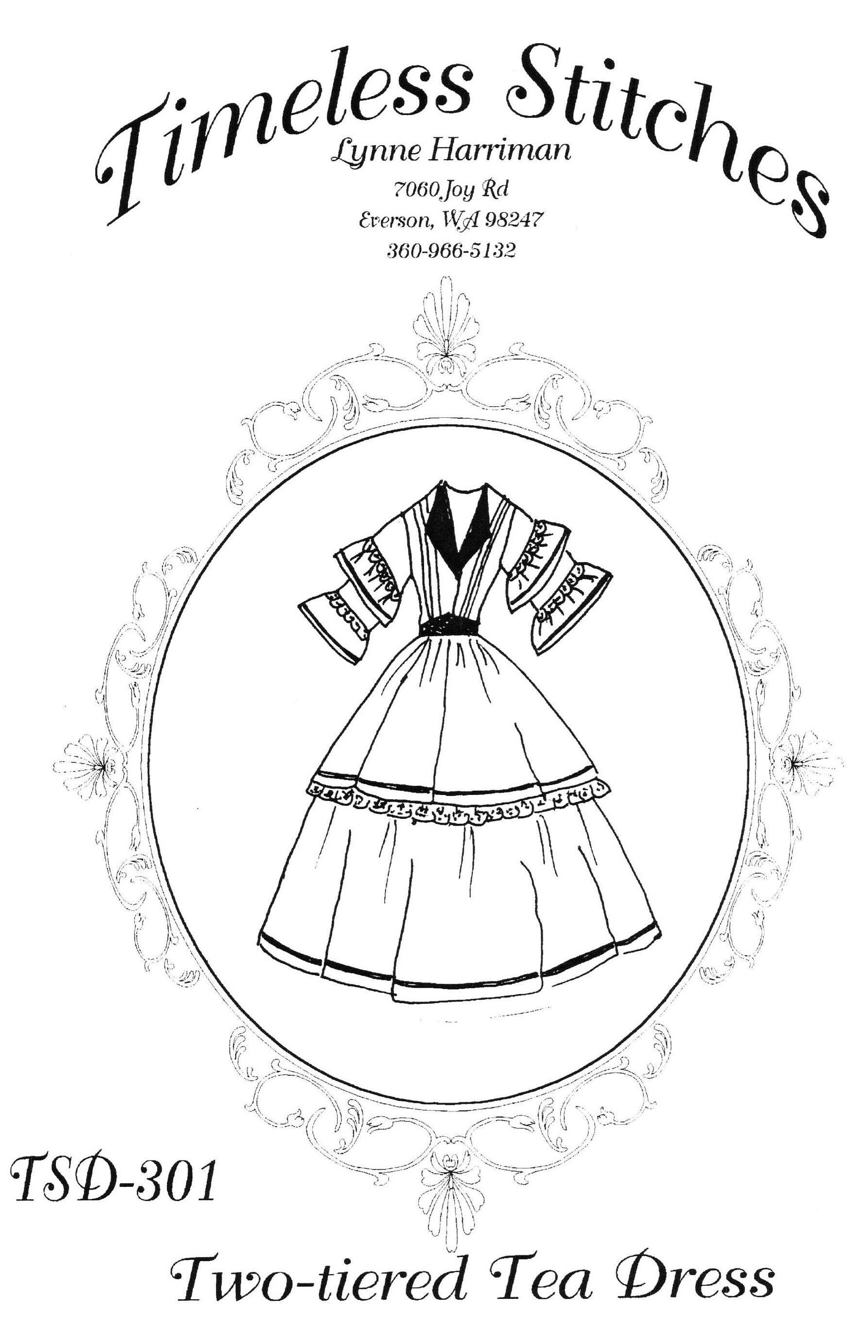 Two-Tiered Tea Dress /Mid- 19th Century/ Civil War Era Dress Pattern/ Timeless Stitches Sewing Pattern TSD-301