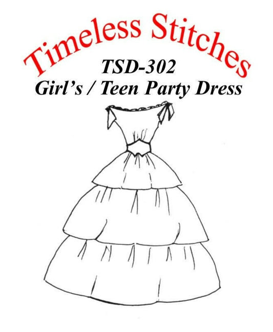 Girl's - Teen Party Dress /Mid- 19th Century/ Civil War Era Dress Pattern/ Timeless Stitches Sewing Pattern TSD-302