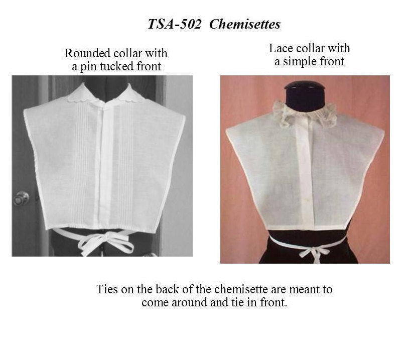 Chemisettes and Collars /19th Century Pattern/ Timeless Stitches Sewing Pattern TSA- 502 Chemisettes and Collars