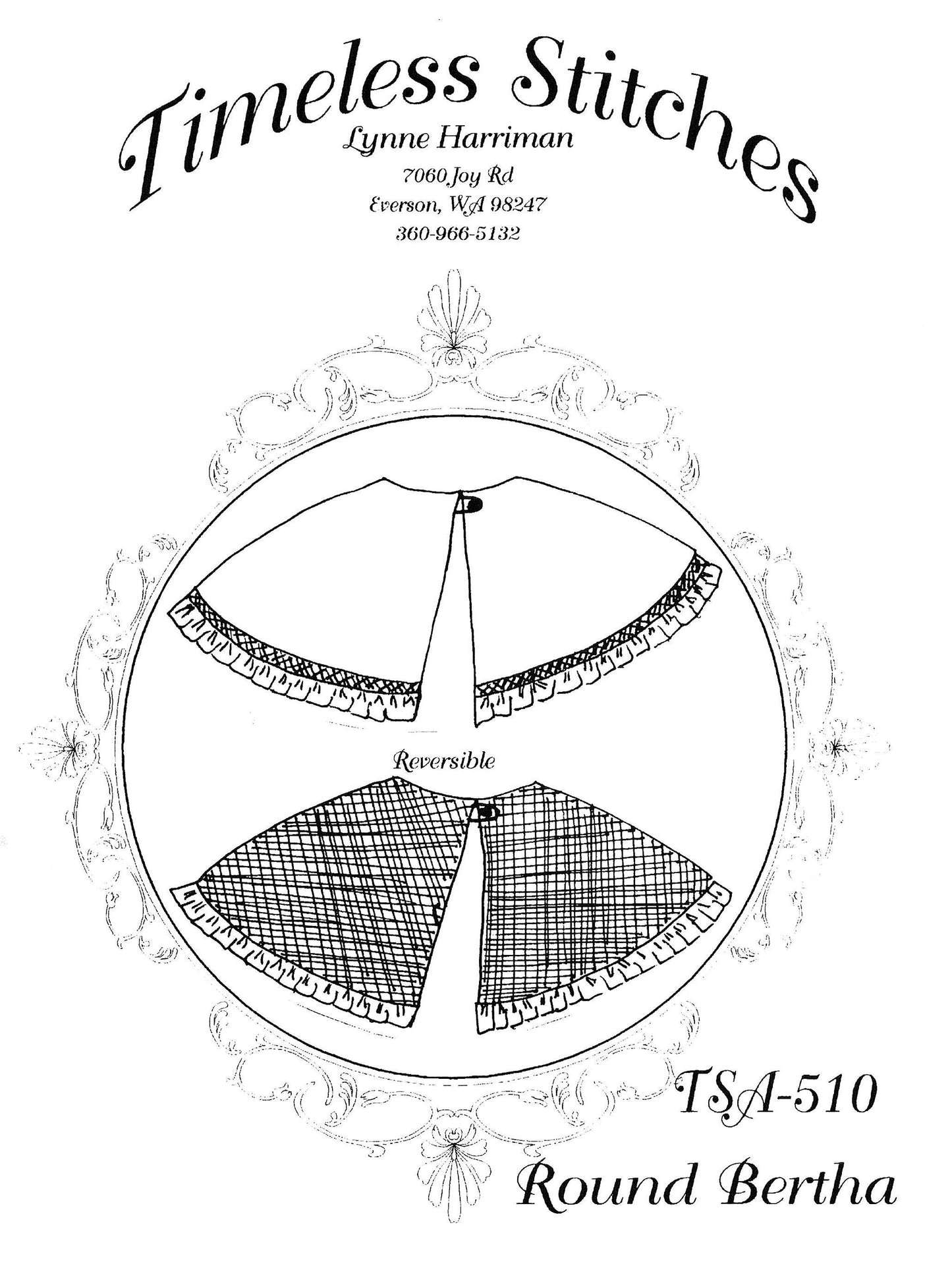 Round Bertha / 19th Century Pattern/ Timeless Stitches Sewing Pattern TSA- 510 Round Bertha