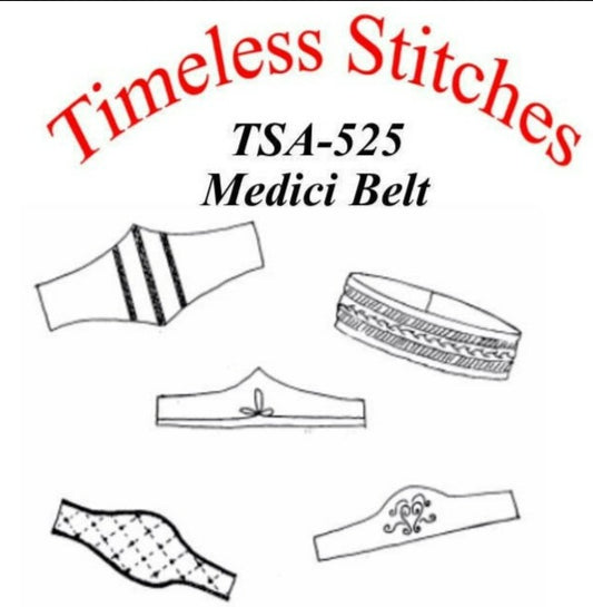 Medici Belt /19th Century Pattern/ Timeless Stitches Sewing Pattern TSA- 525 Medici Belts Cumberbund
