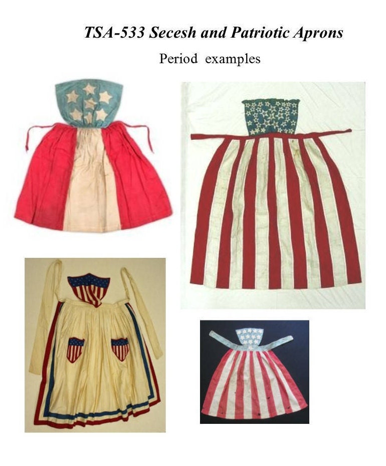 Secesh and other Patriotic Aprons/ Timeless Stitches Sewing Pattern TSA-533 Patriotic Aprons