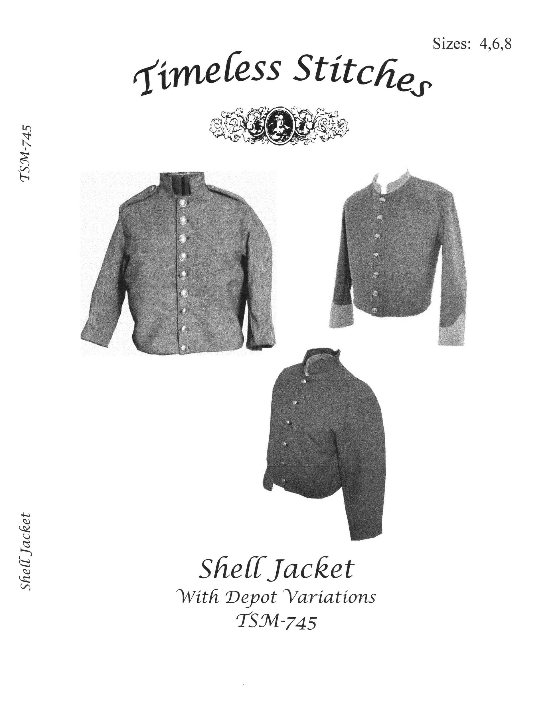 Shell Jacket with Depot Variations/ union and Confederate Shell Jacket/ Timeless Stitches TSM-745 Shell Jacket with Depot Variations