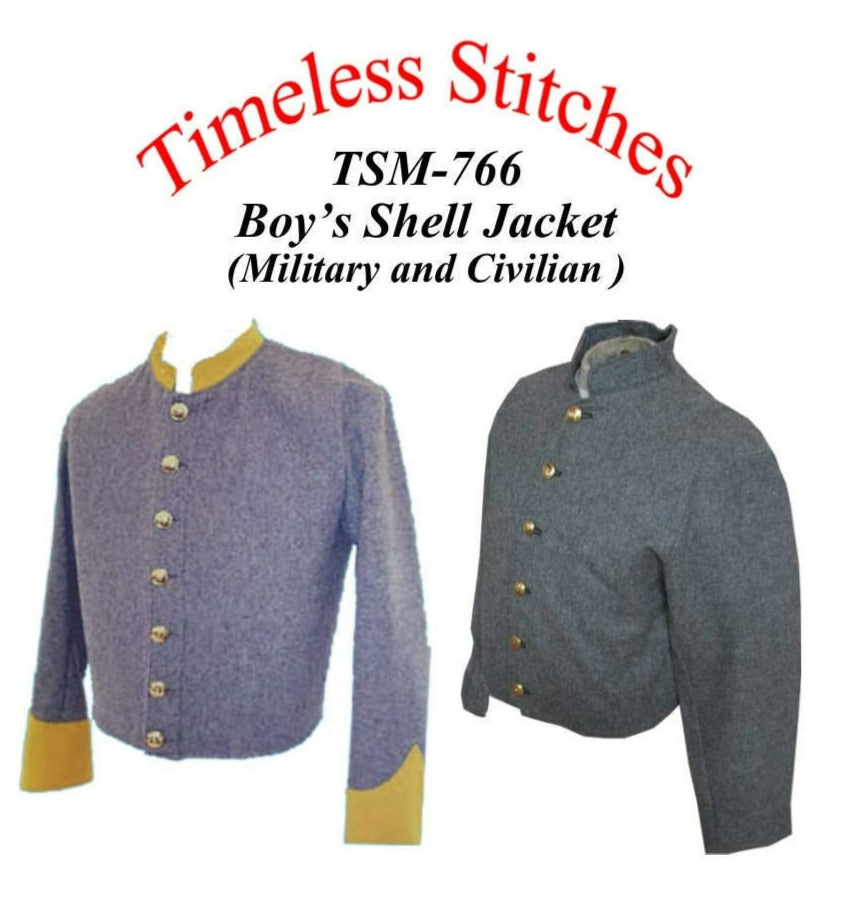 Boy's Shell Jacket (Military and Civilian) / Civil War Era Boy's Shell Jacket/Timeless Stitches Sewing Pattern TSM-766 Boys Shell Jacket