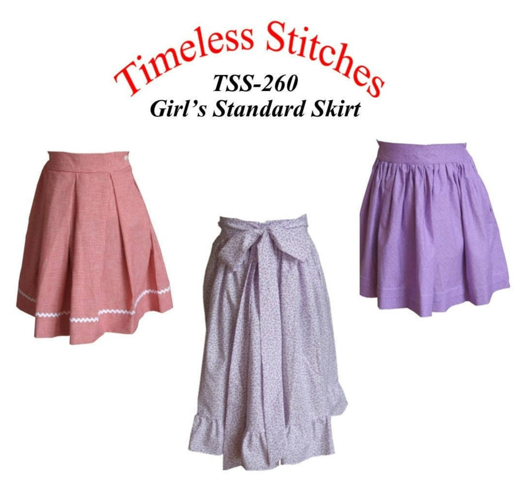 Girl's Standard Skirt / 19th Century Basic Girl's Skirt Pattern/ Timeless Stitches Sewing Pattern TSS-260 Girl's Skirt Pattern