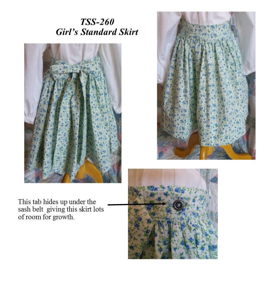 Girl's Standard Skirt / 19th Century Basic Girl's Skirt Pattern/ Timeless Stitches Sewing Pattern TSS-260 Girl's Skirt Pattern