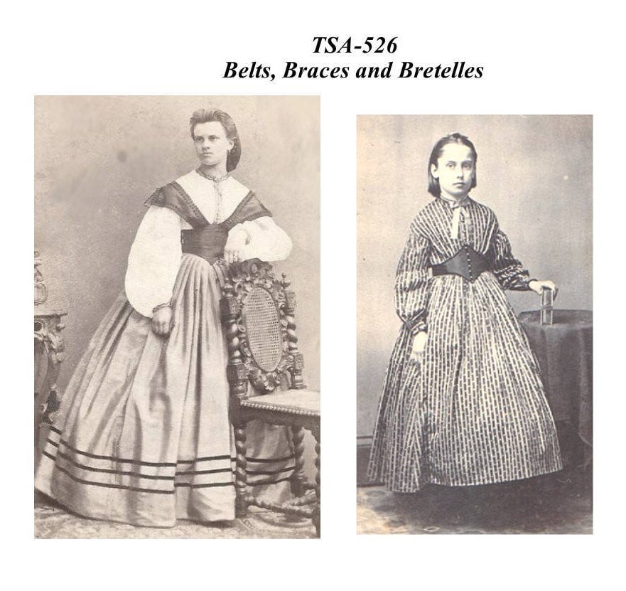 Belts, Braces and Bretelles for Girls/19th Century Pattern/ Timeless Stitches Sewing Pattern TSA- 526 Belts, Braces and Bretelles for Girls