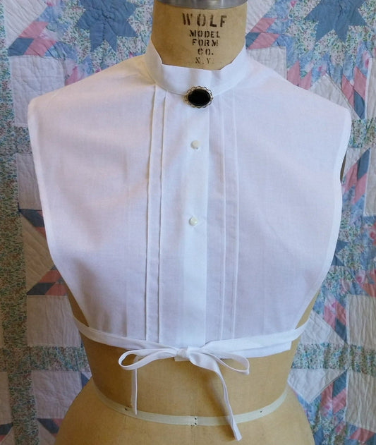 Chemisette- white cotton pin-tucked - with choice of 3 collars - dickie