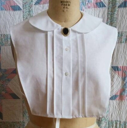 Chemisette- white cotton pin-tucked - with choice of 3 collars - dickie