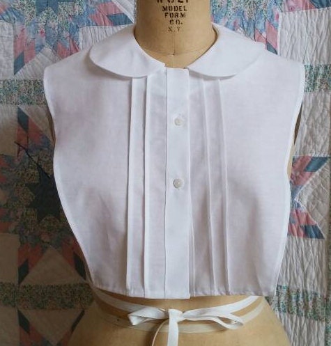 Chemisette- white cotton pin-tucked - with choice of 3 collars - dickie