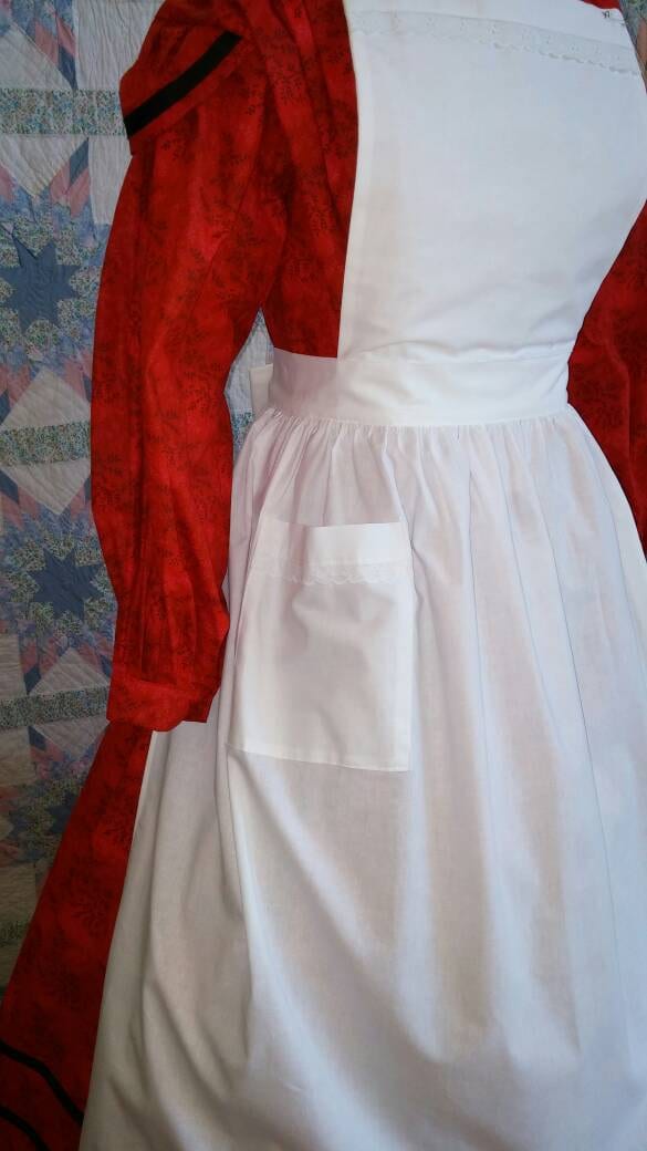 Women's Pinner Apron with Patch Pocket - Regular or PLUS size - Victorian