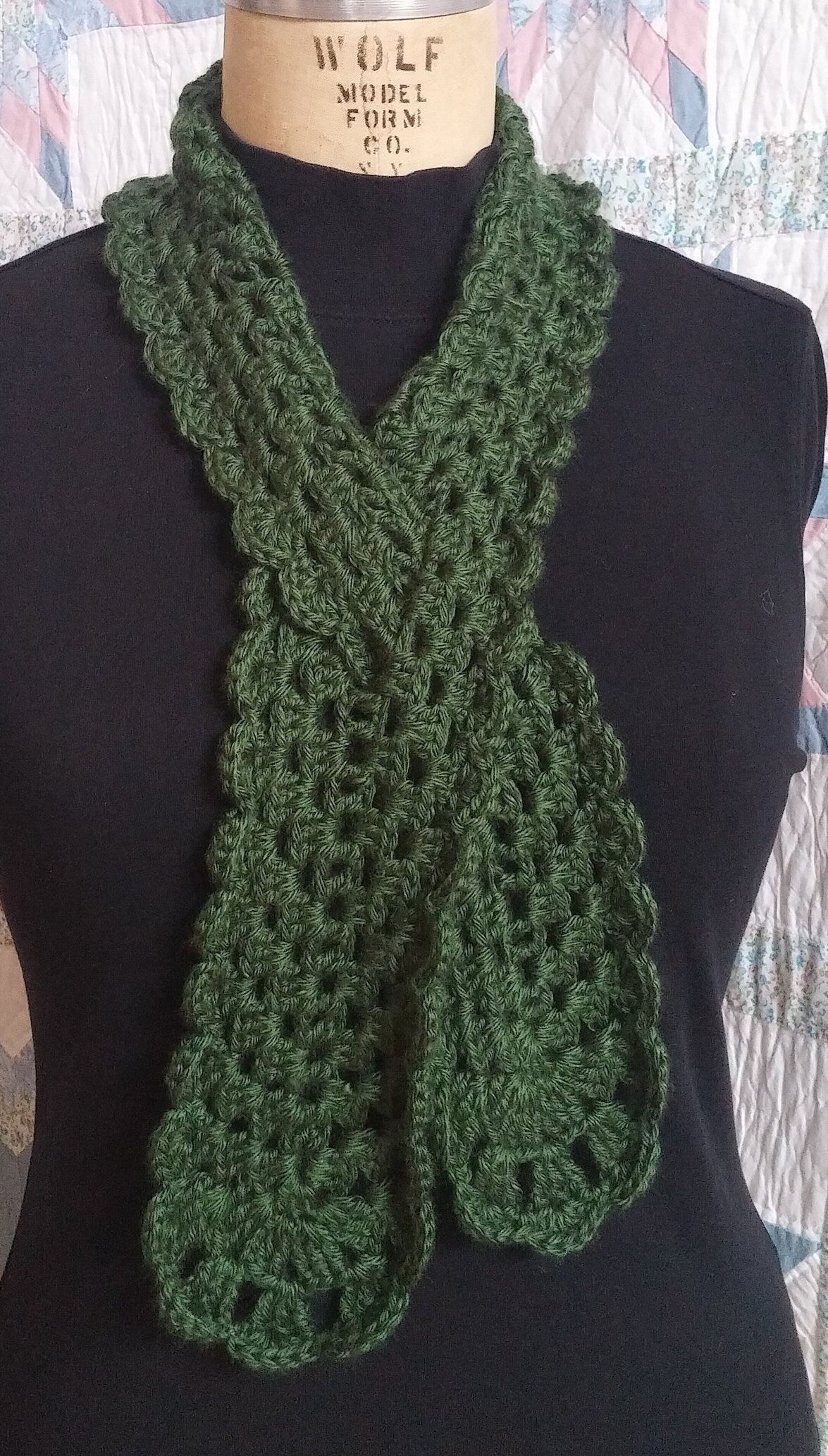 Victorian Crocheted Neck-tie/ Scarf, Neck Warmer - Solid Colors