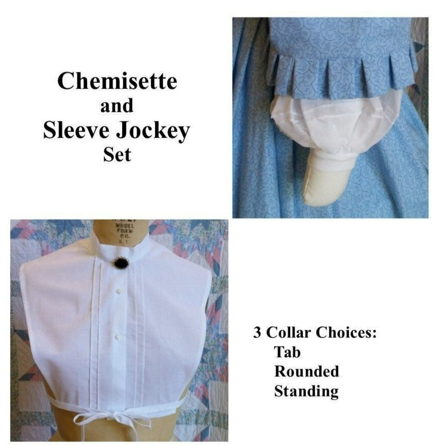 Cotton Pin-tucked Chemisette and Sleeve Jockey - Undersleeve Set