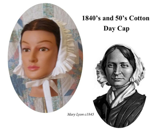 1840 -1850 Cotton Day Cap/ Daycap or Morning cap