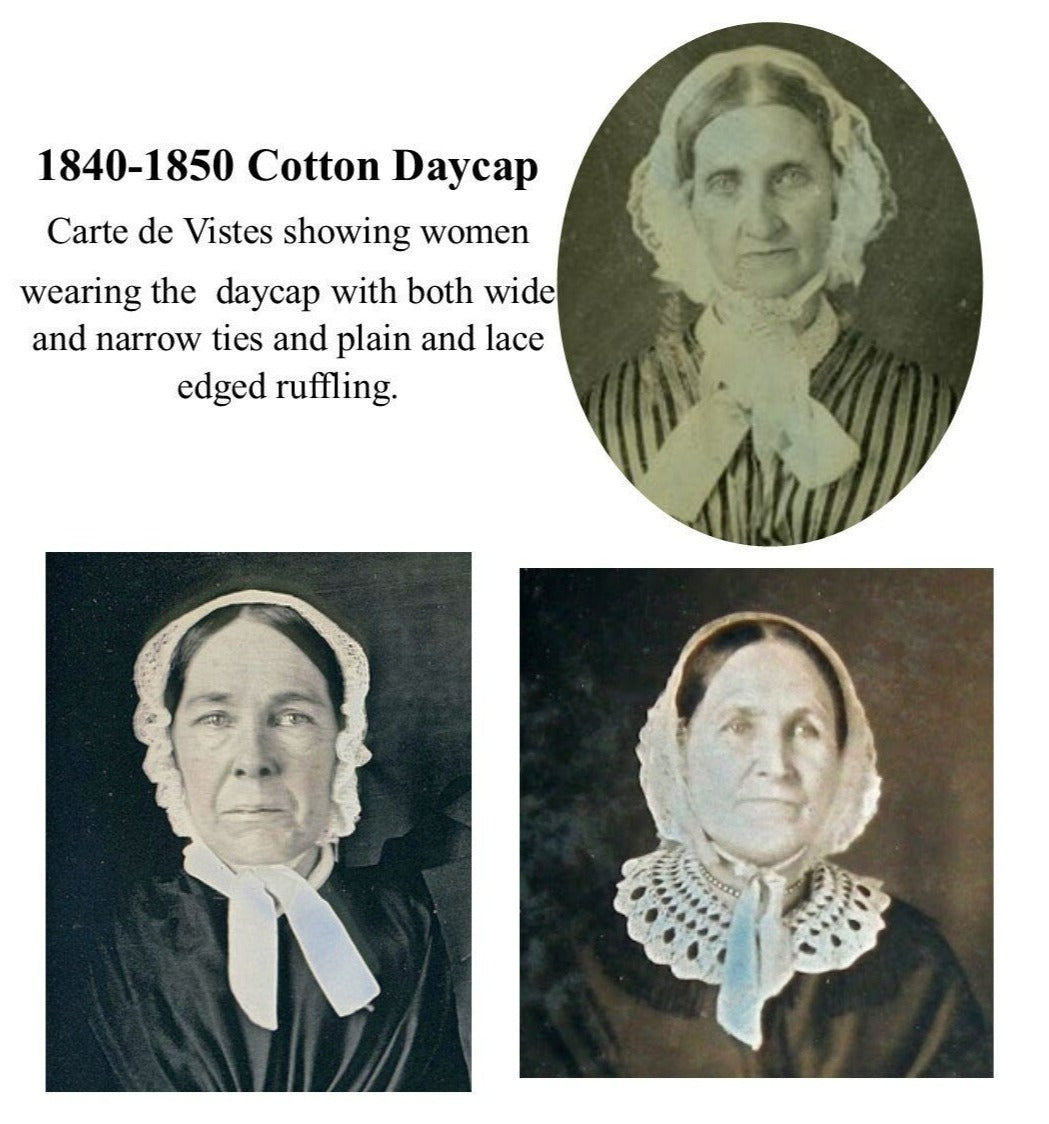 1840 -1850 Cotton Day Cap/ Daycap or Morning cap