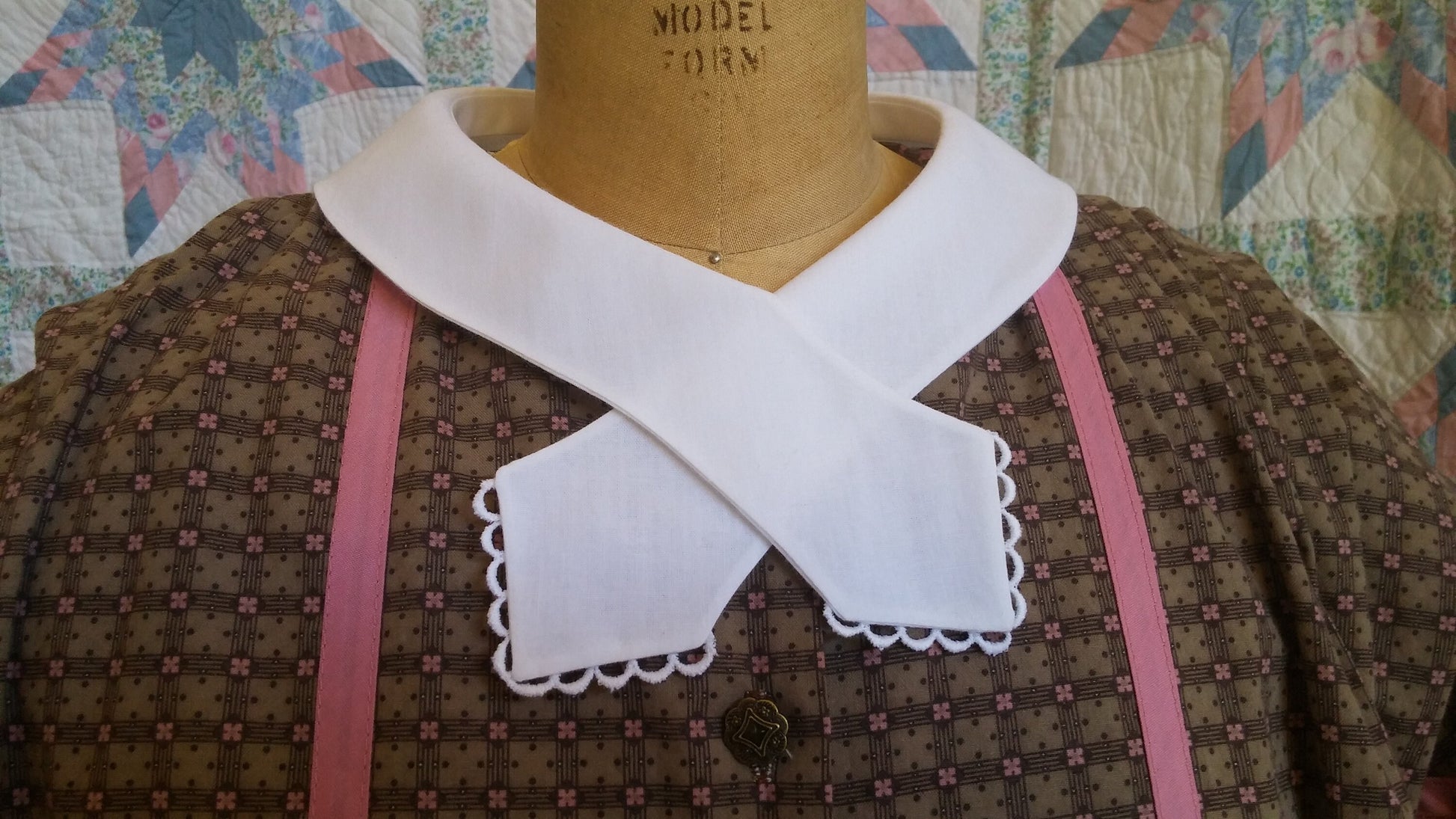 Cotton Cross-over Collar and Sleeve Jockey - Undersleeve Set-white, cream or black - 19th Century Victorian, Edwardian