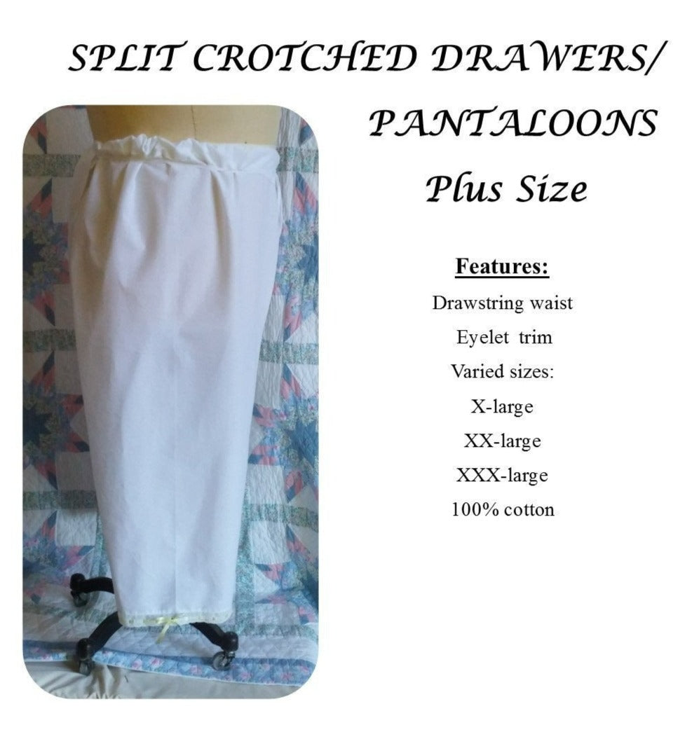 PLUS Size Split Crotch Drawers / Pantaloons